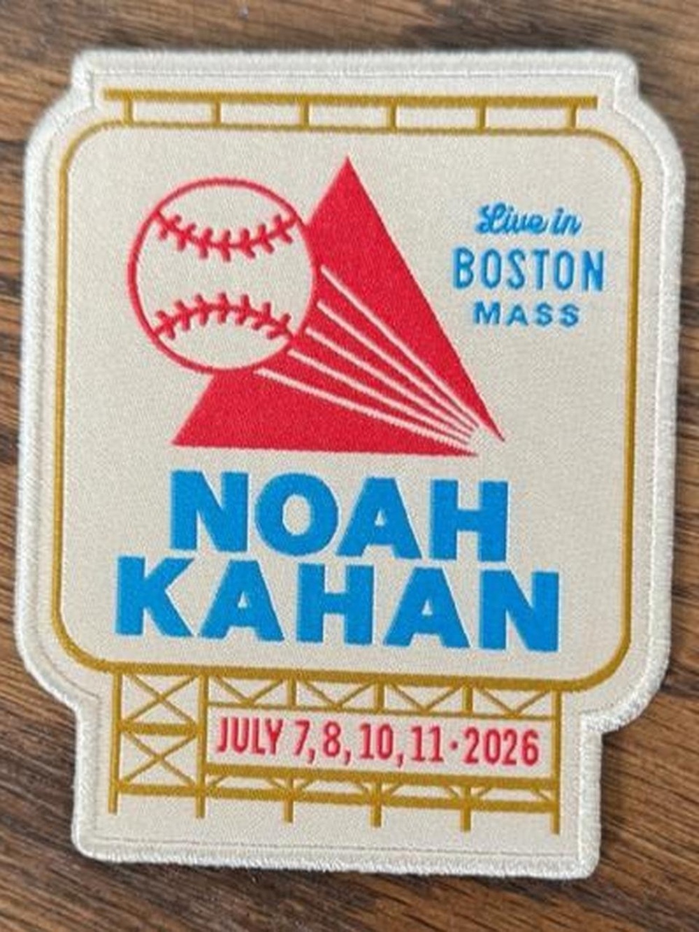 Noah Kahan Boston Massachusetts Patch - Live In Tour Collectible
